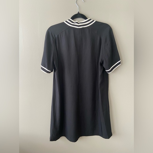 (EUC)rag and bone black and white short sleeve shift dress with striped accents - Picture 7 of 8